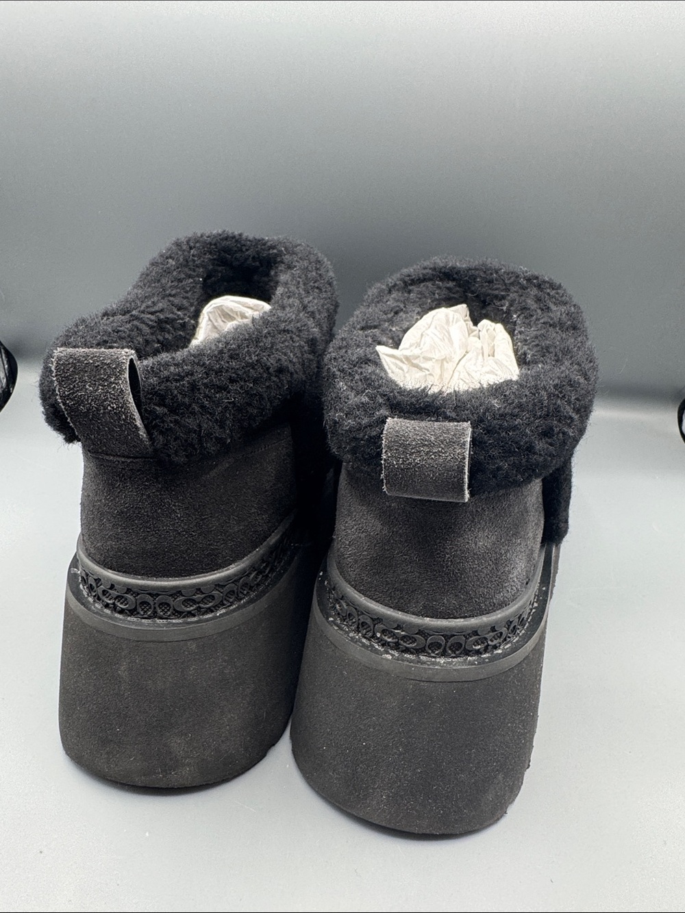 Coach Christina Signature Shearling Bootie Cocoa/Black - Picture 4 of 5